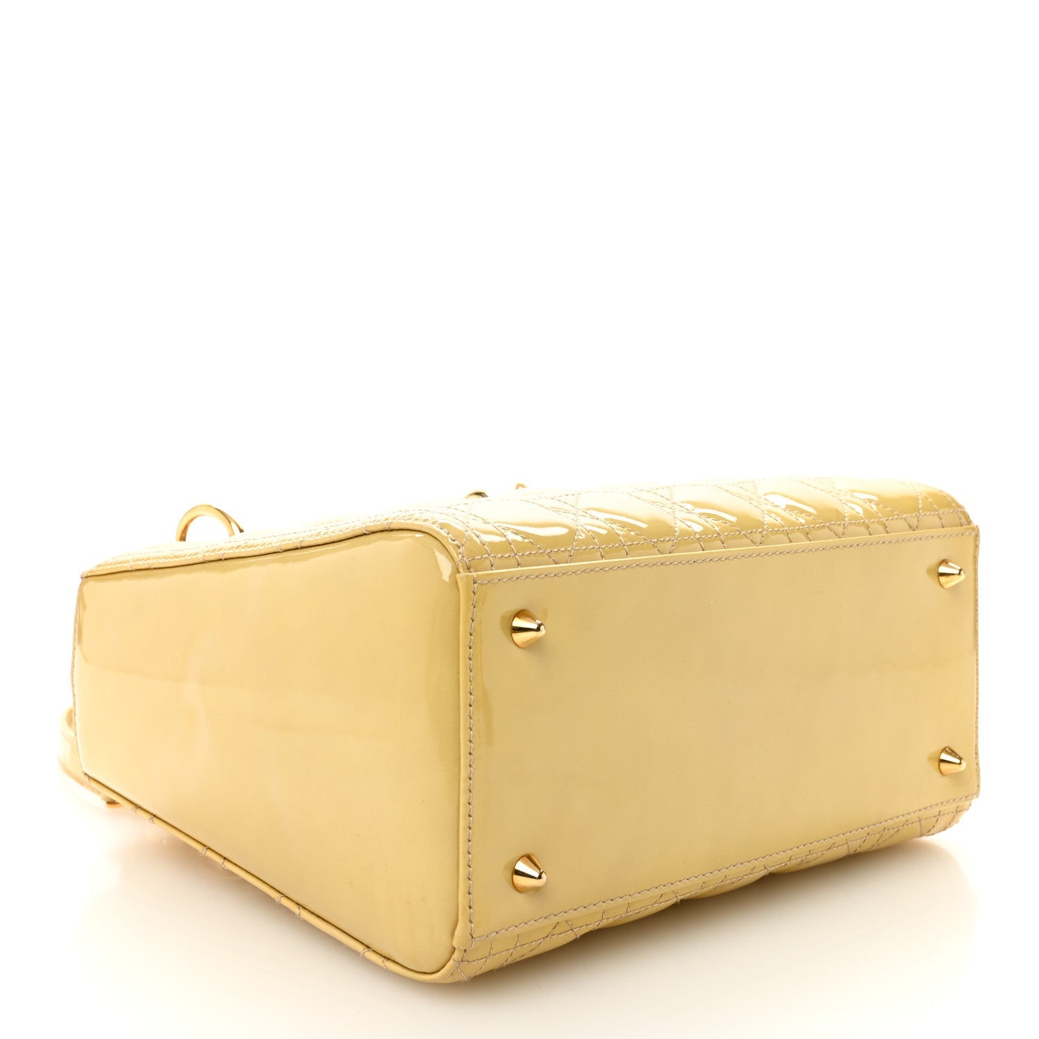 Patent Cannage Medium Lady Dior Beige