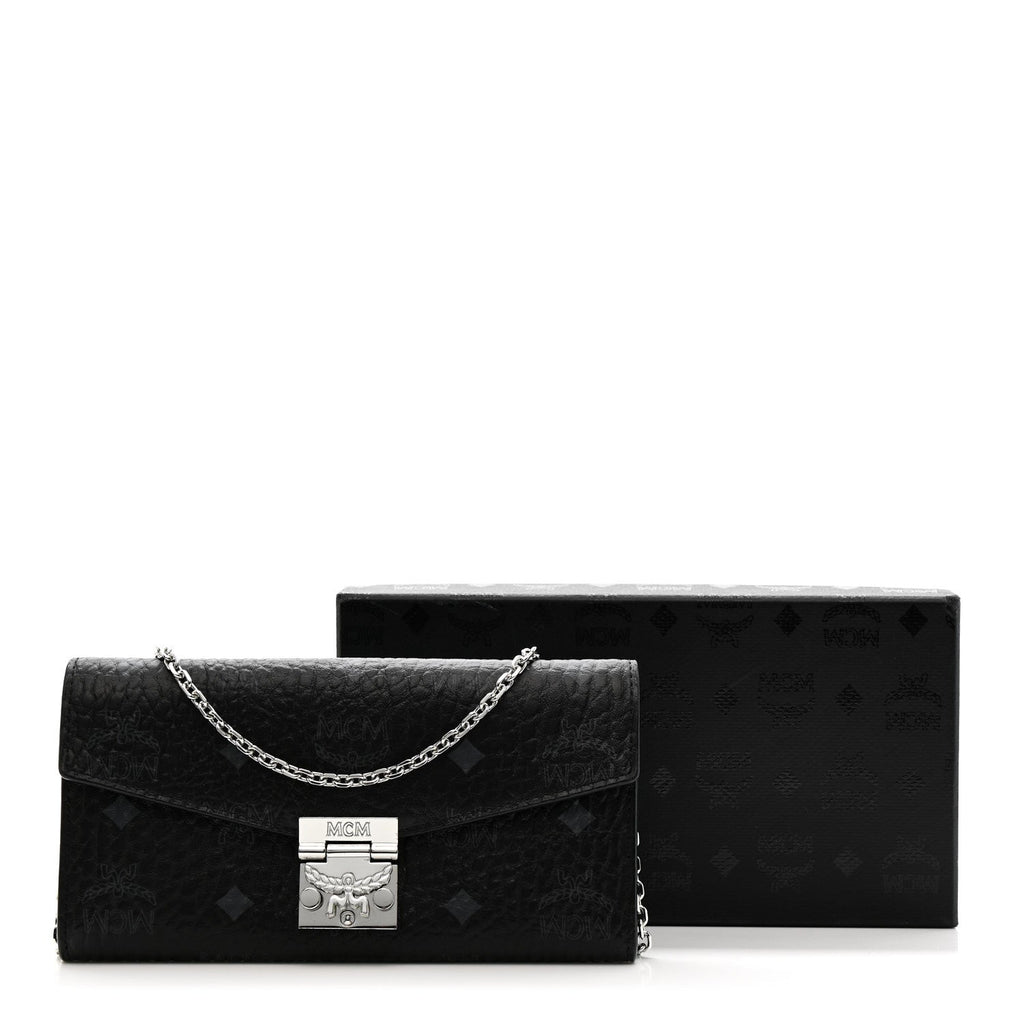 Visetos Large Patricia Wallet On Chain Black