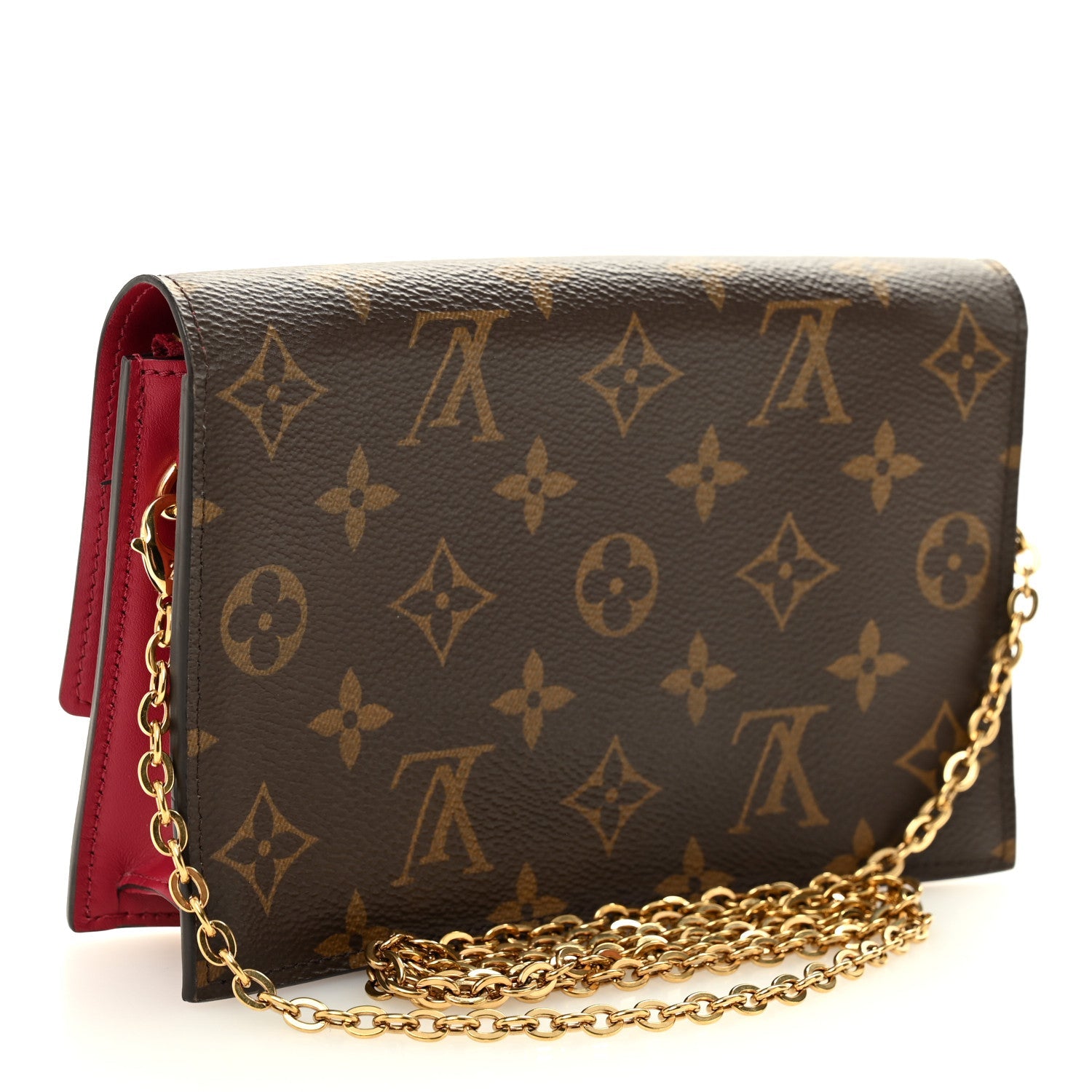 Monogram Flore Chain Wallet Fuchsia