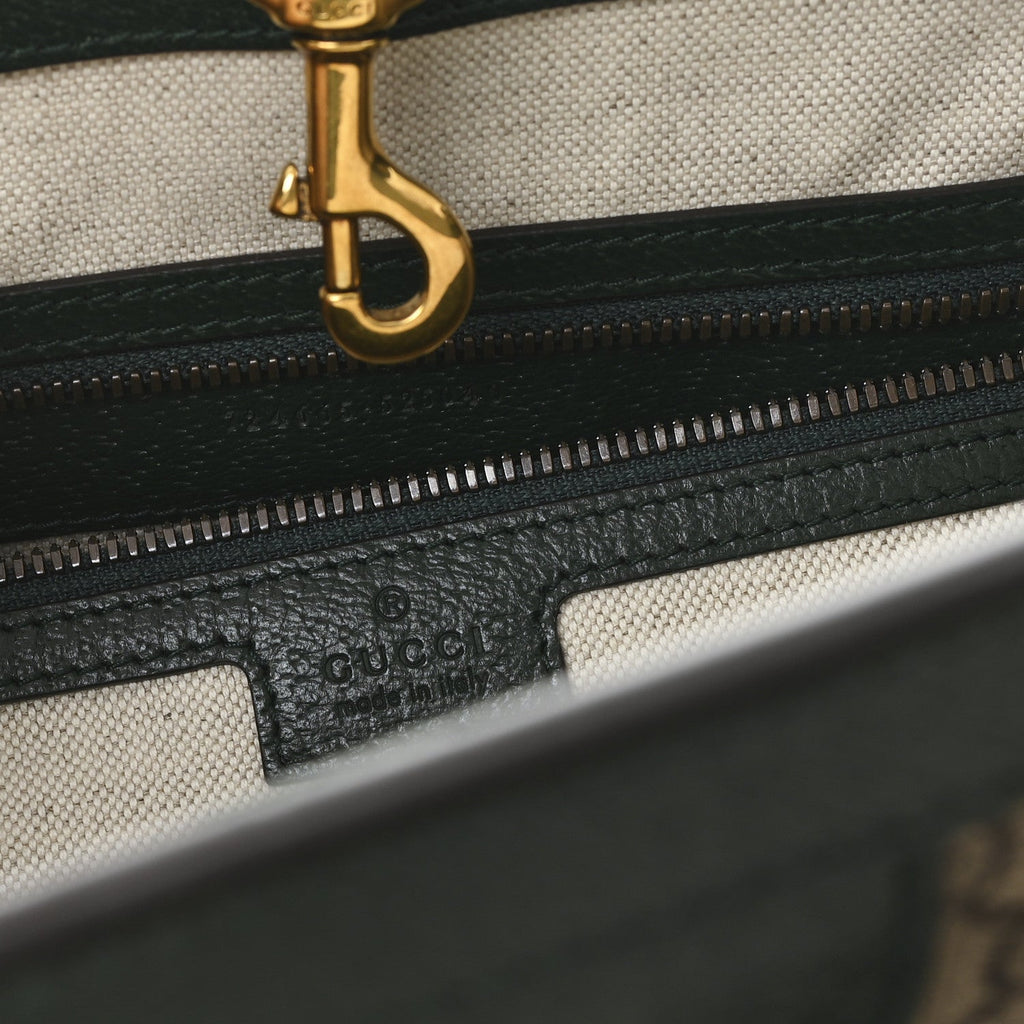 Monogram GG Mignon Textured Dollar Calfskin GG Supreme Monogram Quilted Mini GG Large Tote Bag Green Beige Ebony