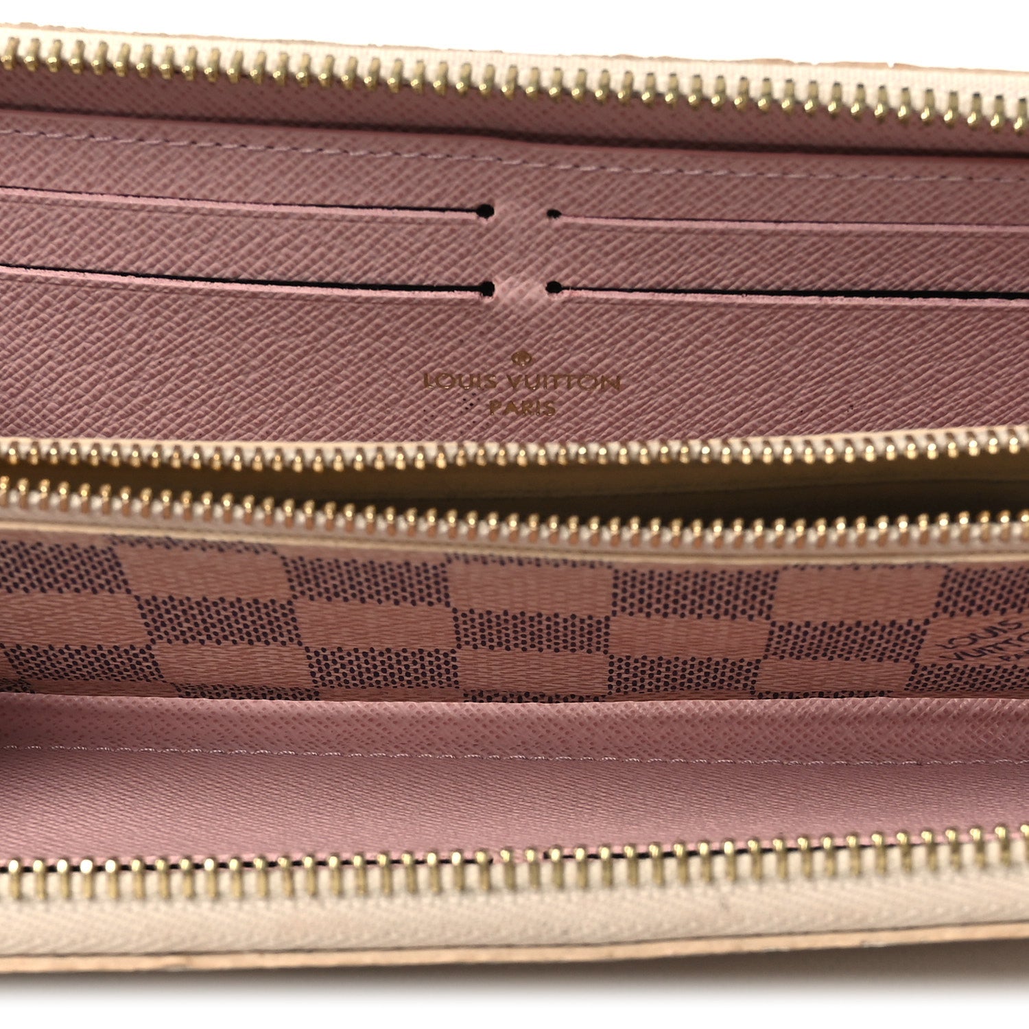 Damier Azur Clemence Wallet Rose Ballerine