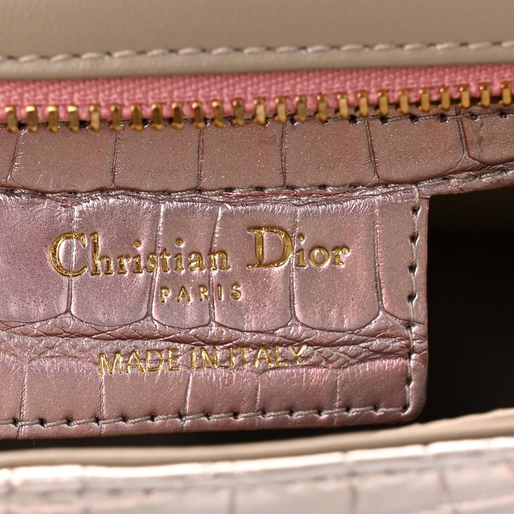 Metallic Alligator Small Caro Bag Multicolor