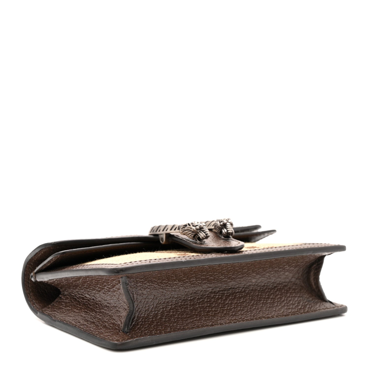 Monogram Jumbo GG Textured Dollar Calfskin Super Mini Dionysus Shoulder Bag Camel Ebony New Acero