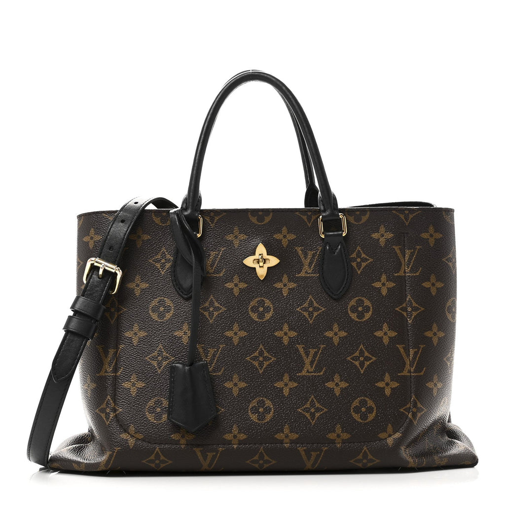 Monogram Flower Tote Black