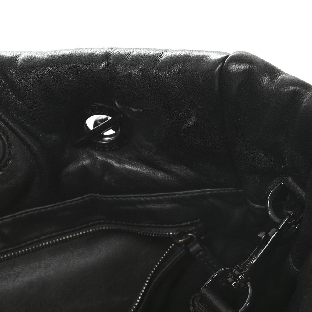 Nappa Cloud Quilted Travia Medium Tote Black