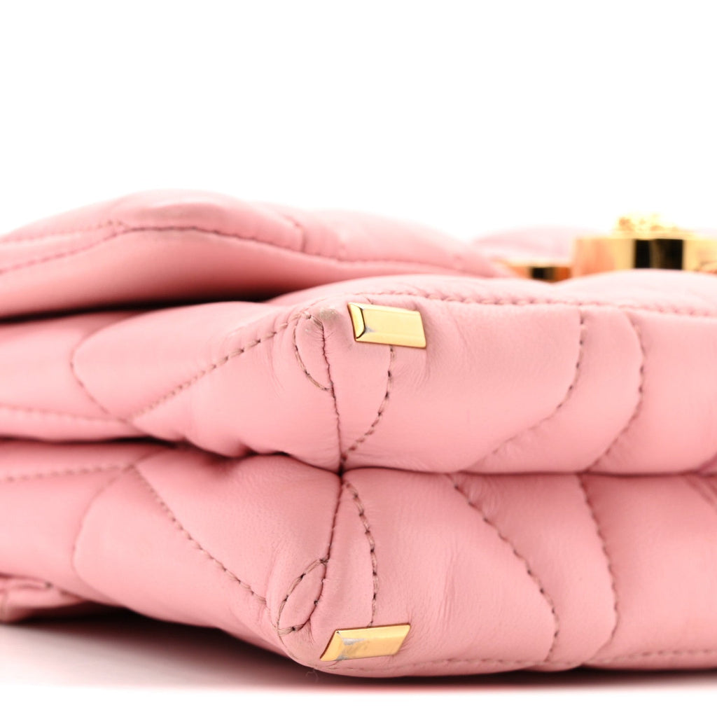 Lambskin Quilted Mini Kleio Crossbody Bag Light Pink