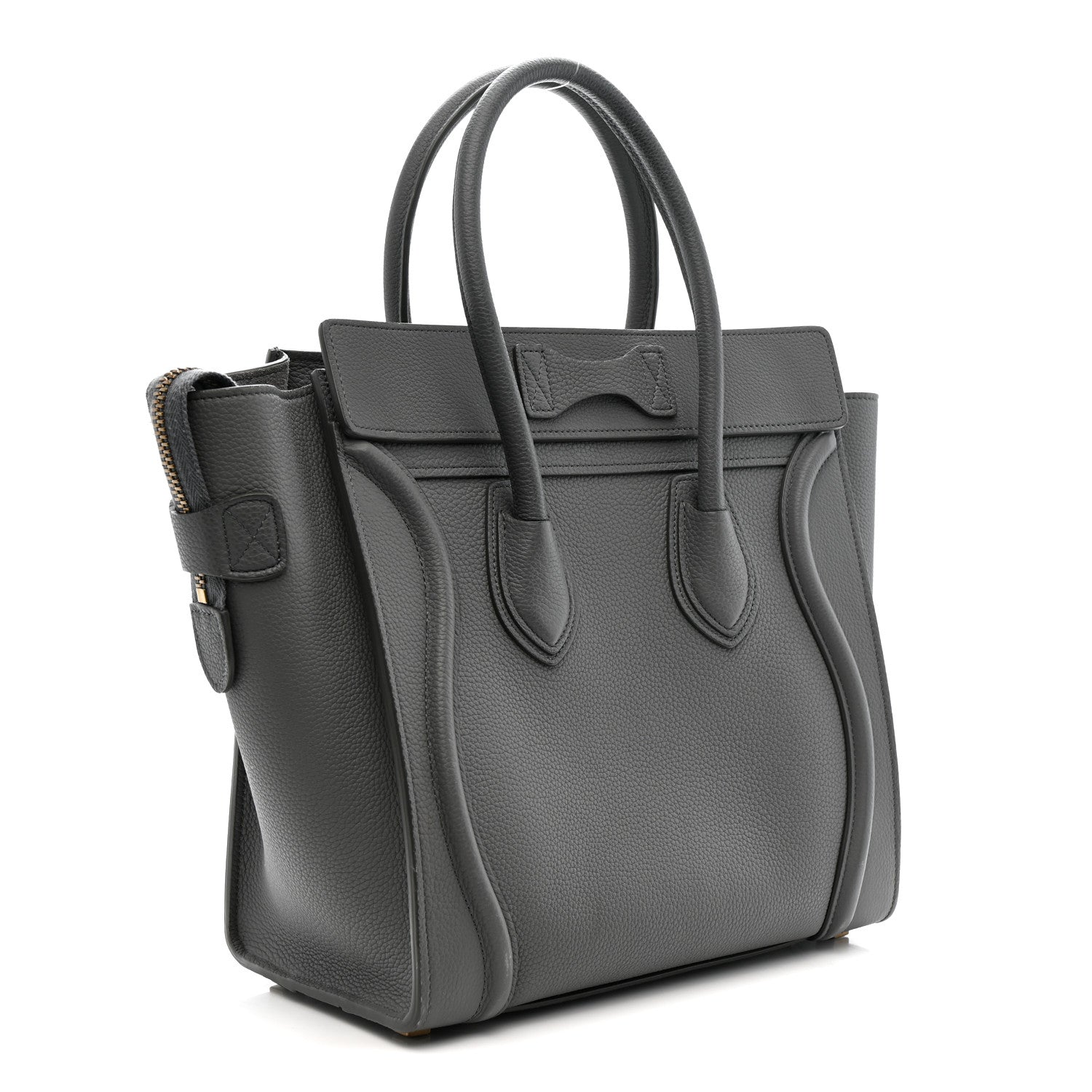 Baby Drummed Calfskin Micro Luggage Kohl