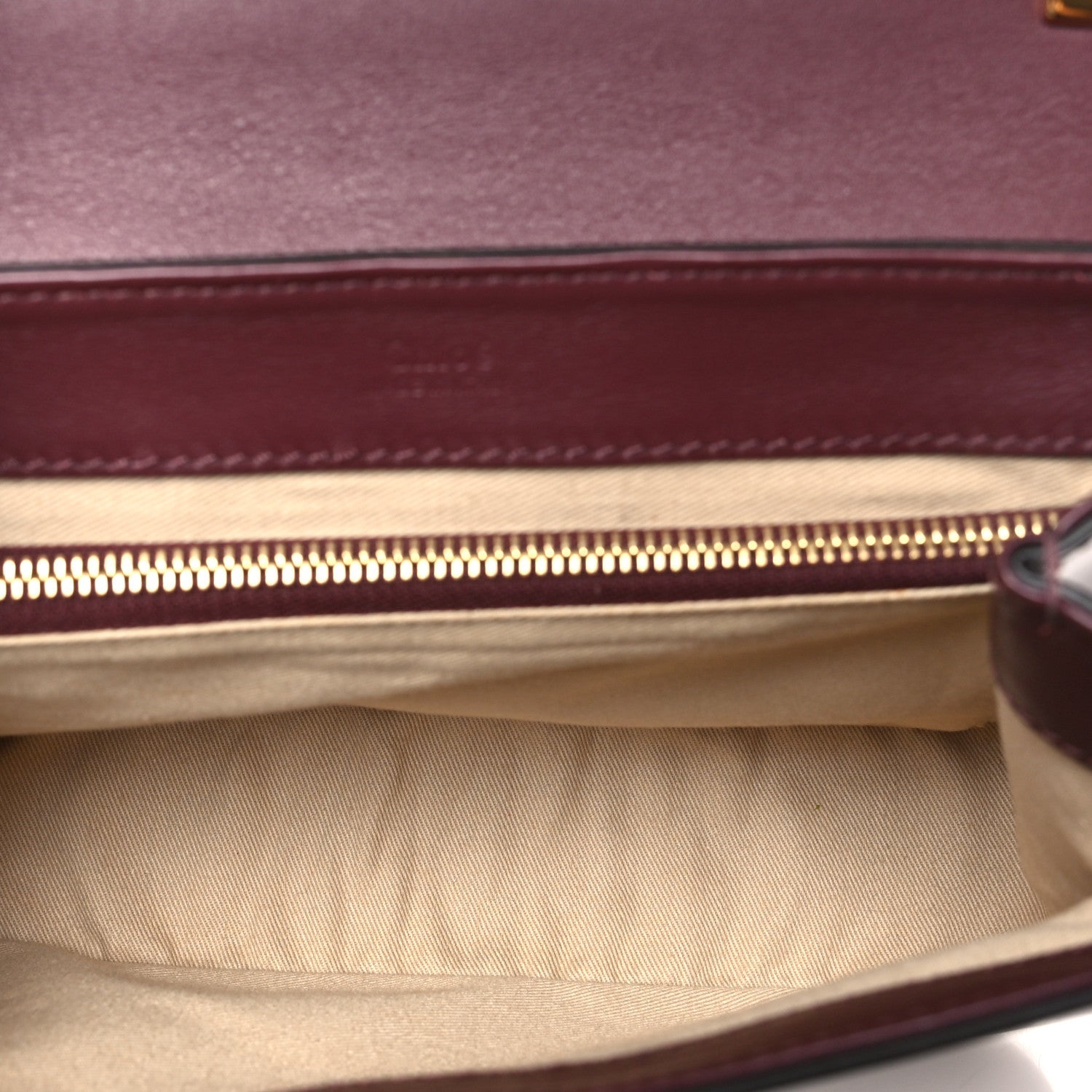 Spazzolato Sfumato Calfskin Small C Double Carry Burnt Brown