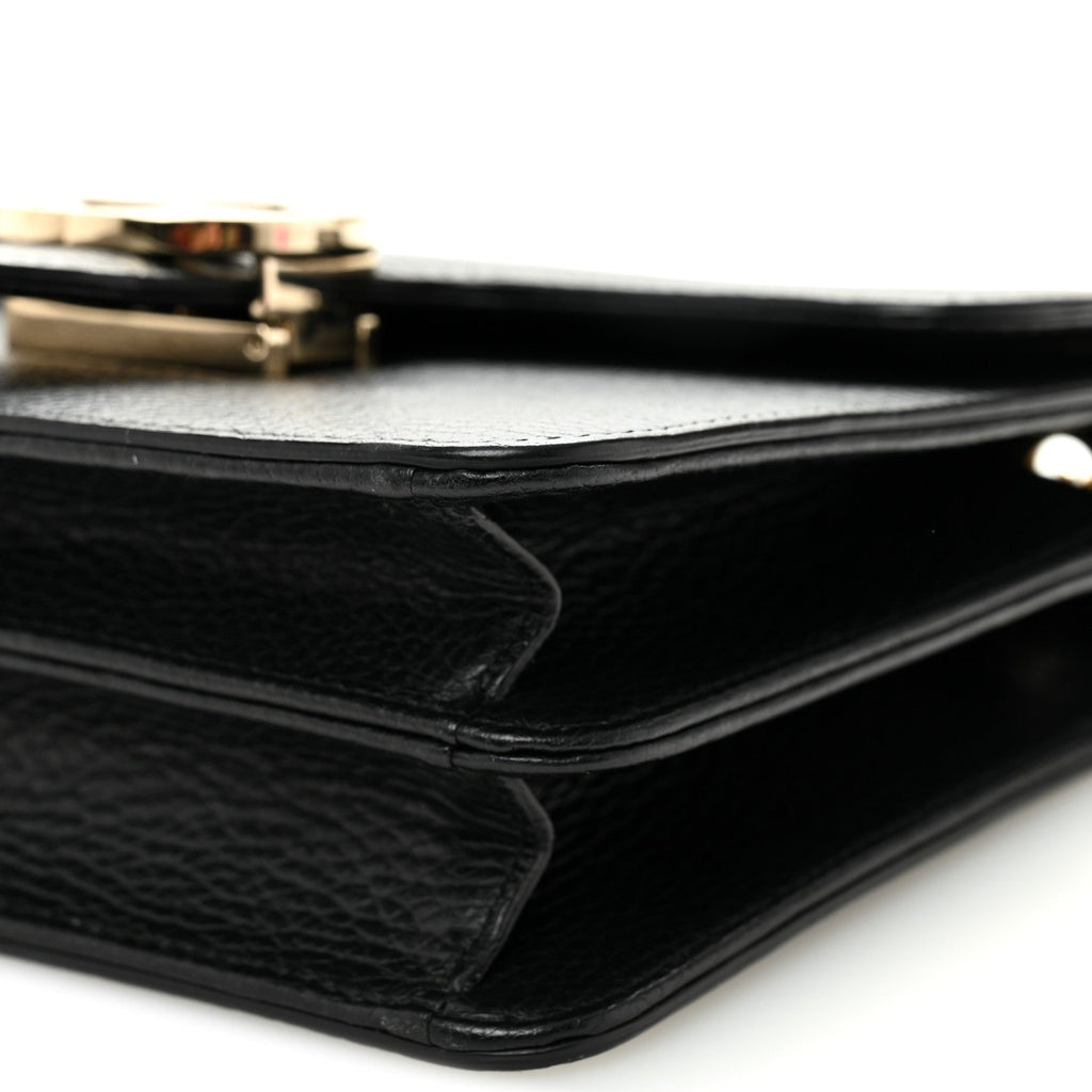 Dollar Calfskin Small Interlocking G Shoulder Bag Black