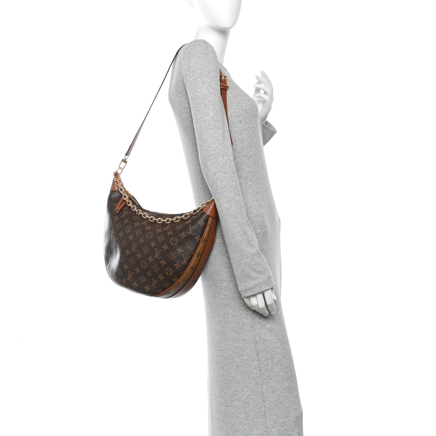 Reverse Monogram Loop Hobo