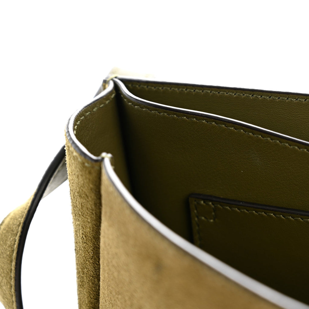 Suede Calfskin Monogram Small Kaia Satchel Olive Green