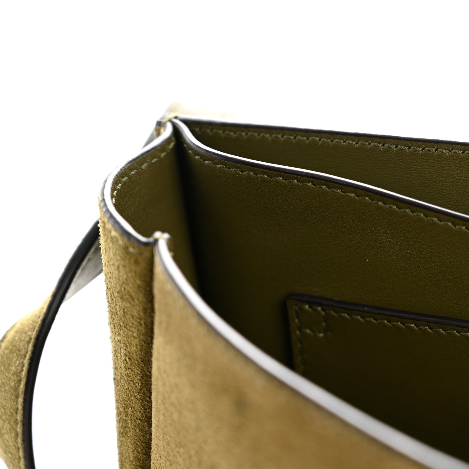 Suede Calfskin Monogram Small Kaia Satchel Olive Green