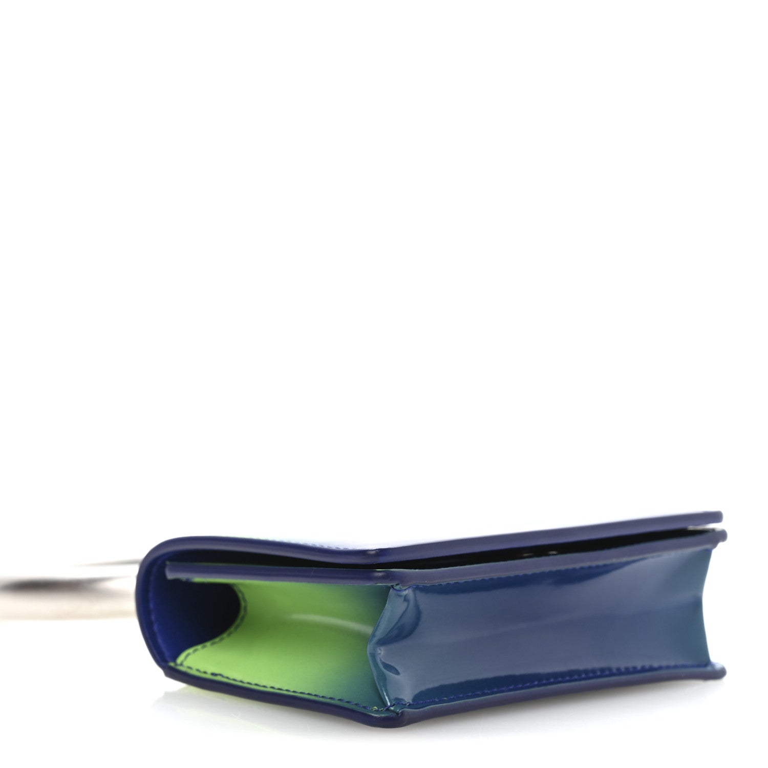 Smooth Airbrushed Calfskin Micro Pouch Lime Lapis