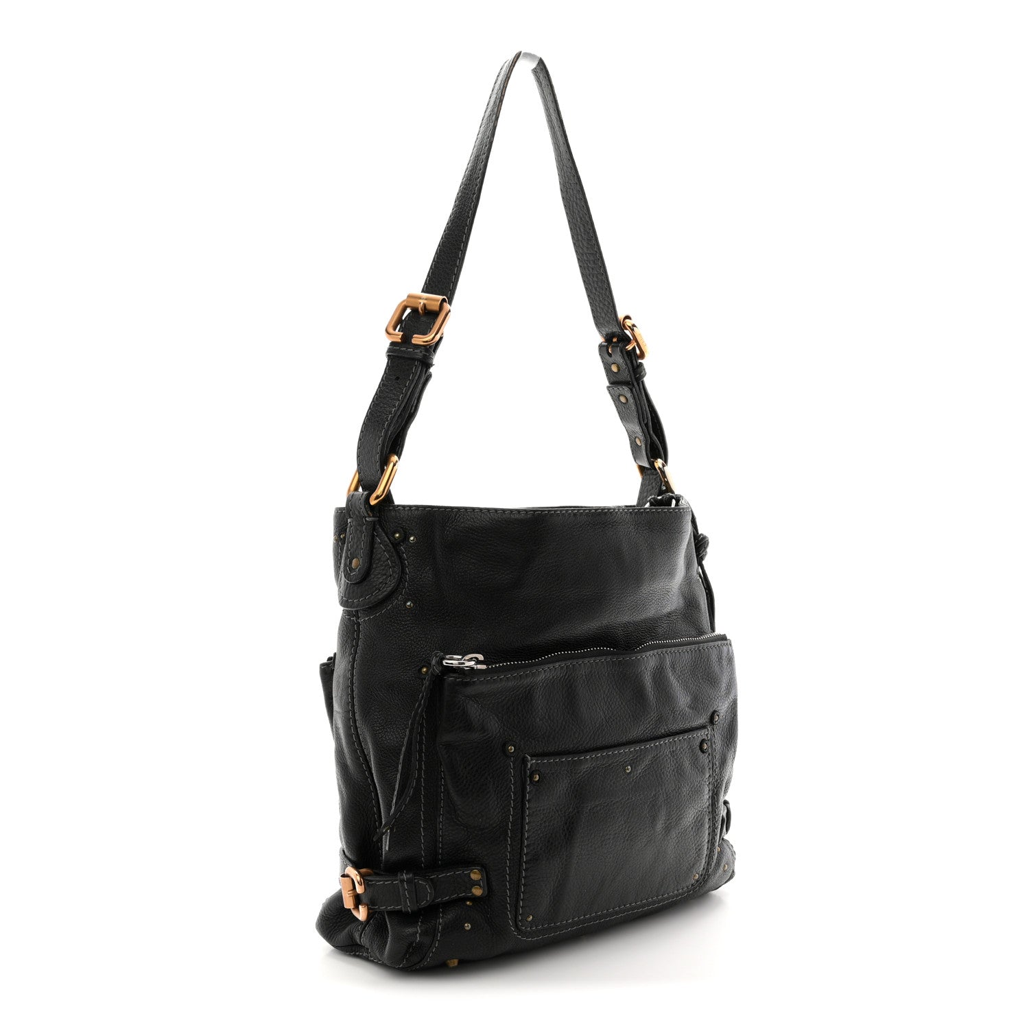Calfskin Paddington Hobo Black