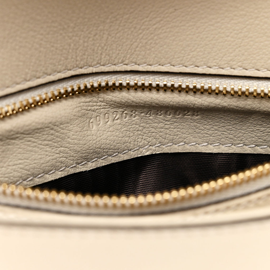 Roxy Calfskin Blondie Chain Shoulder Flap Bag Mystic White