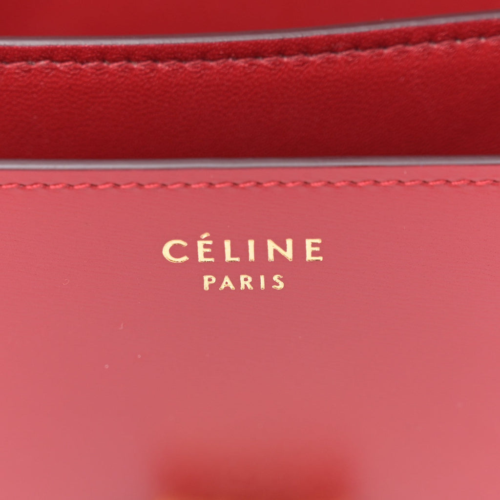Box Calfskin Medium Classic Box Flap Bag Red