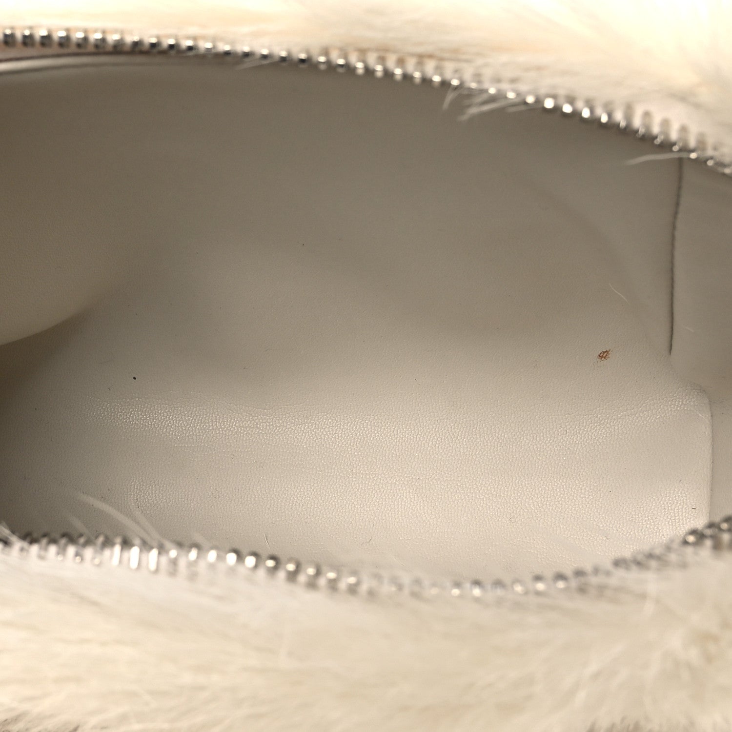 Faux Fur XS Lock Antigona Shoulder Bag White