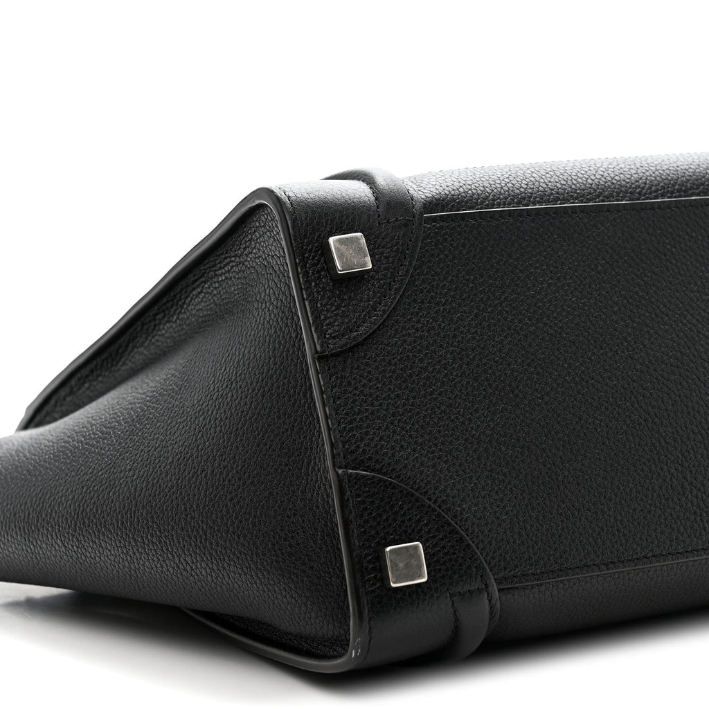 Drummed Calfskin Micro Luggage Black