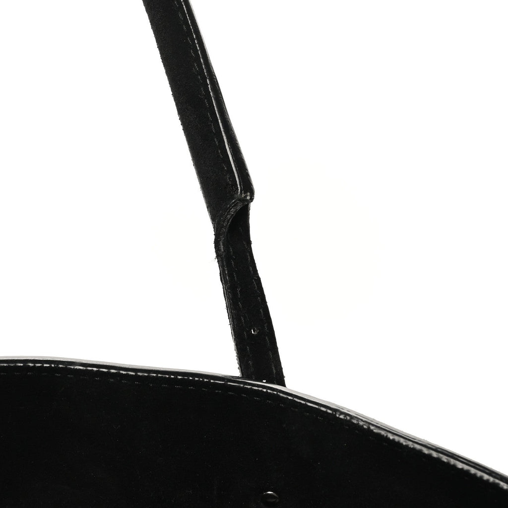 Daim Suede Plate Hardware Papier A6 Zip Around Tote Black