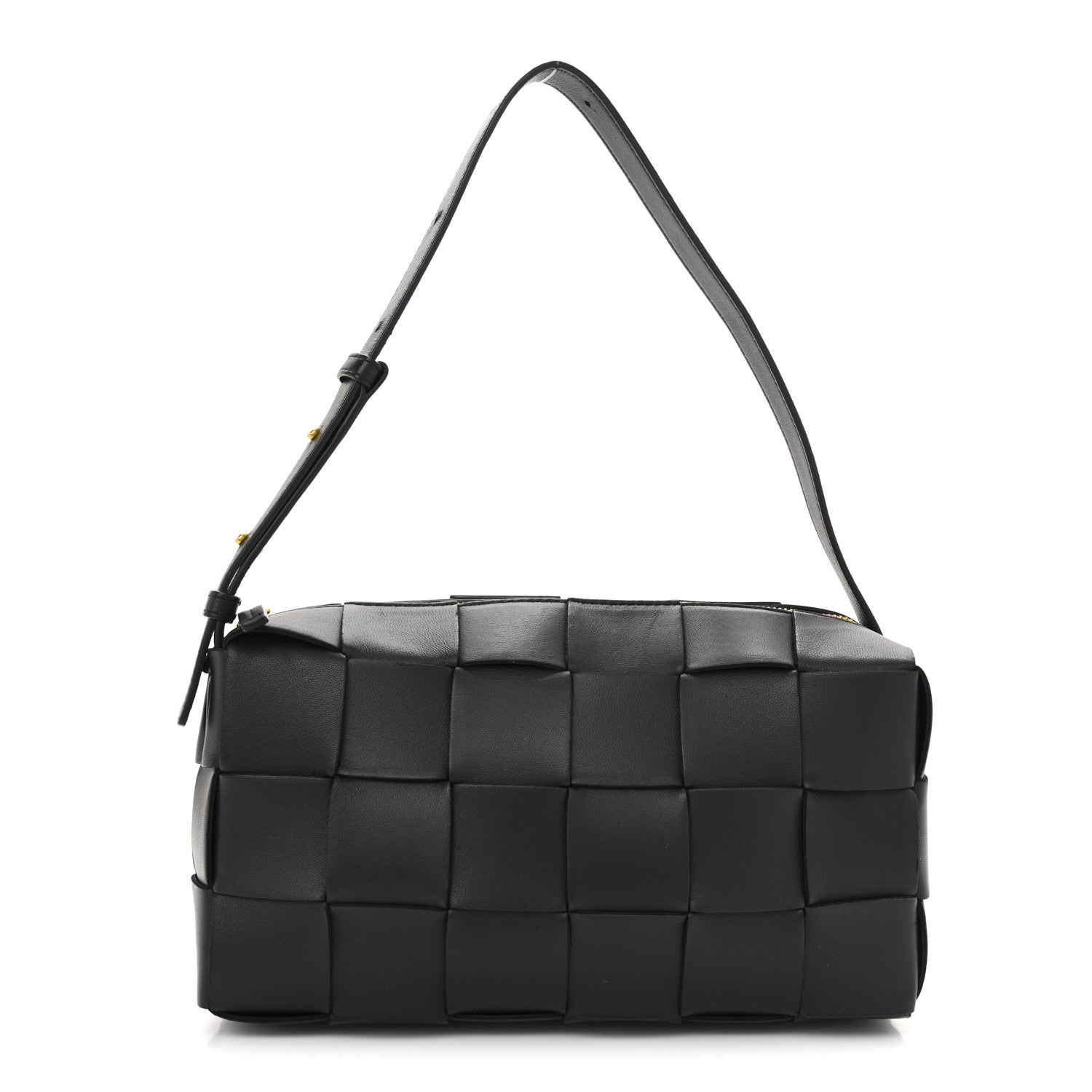 Lambskin Maxi Intrecciato Brick Cassette Bag Black