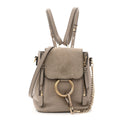 Suede Calfskin Mini Faye Backpack Motty Grey