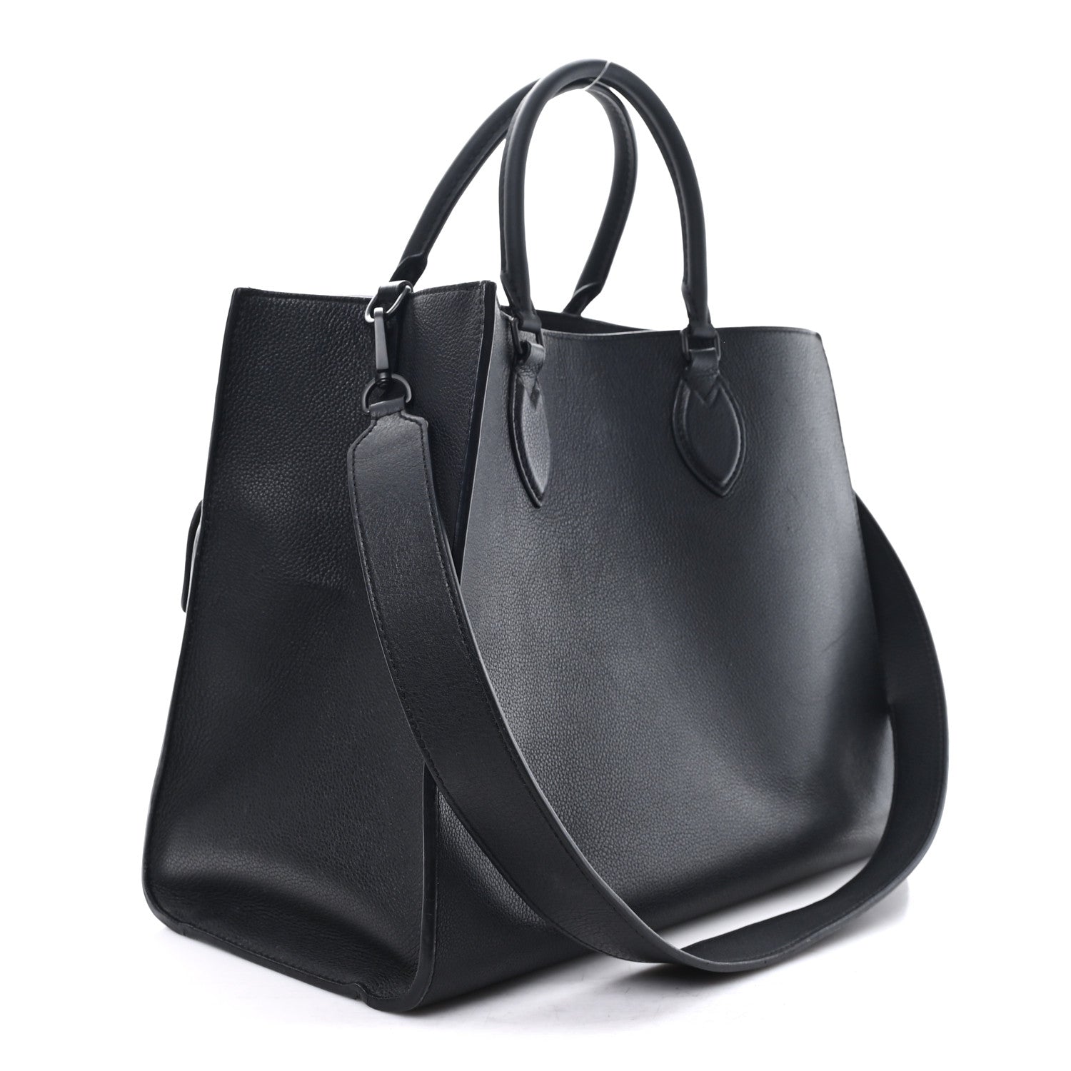 Soft Calfskin Lockme Tote MM Black