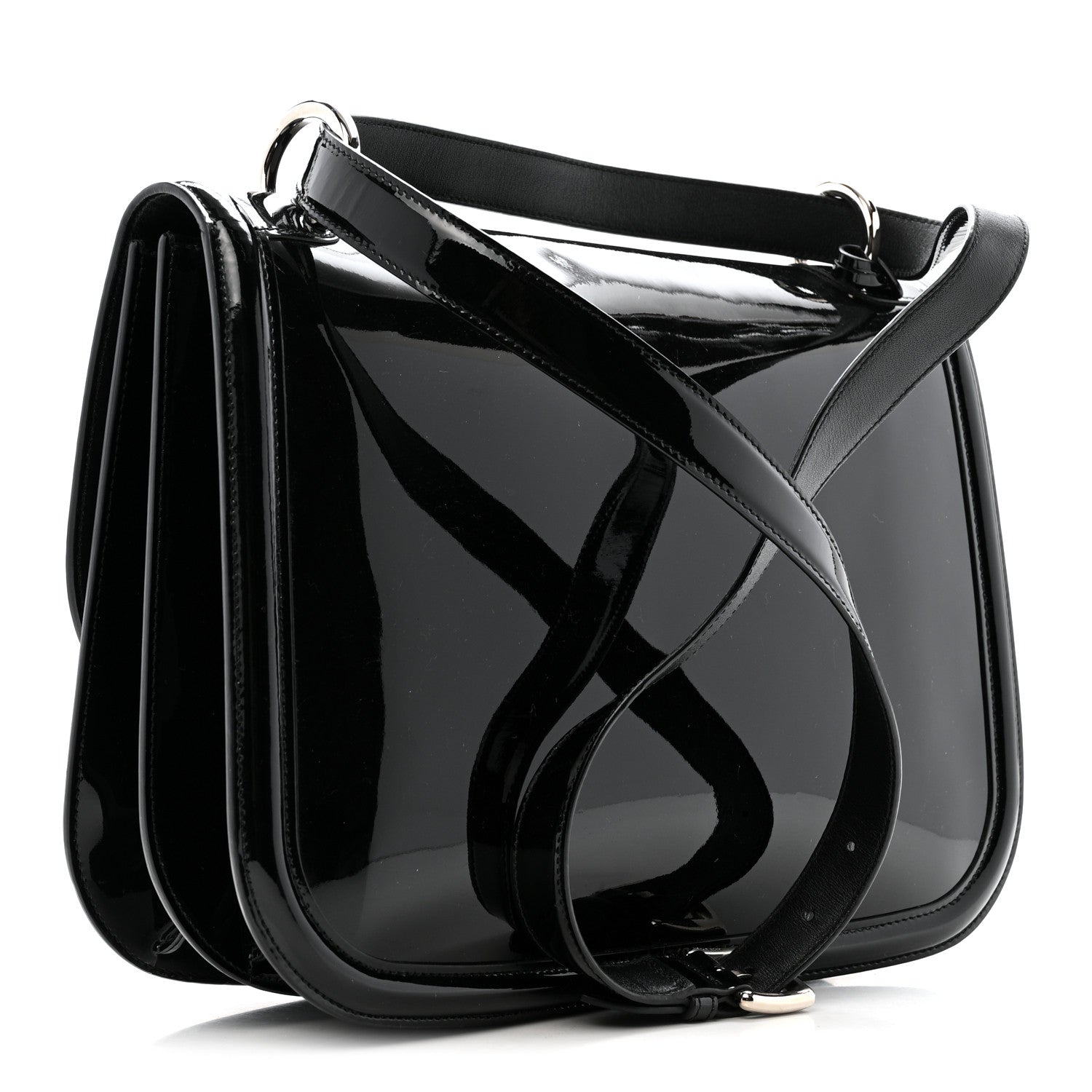 Patent Jody Shoulder Bag Black