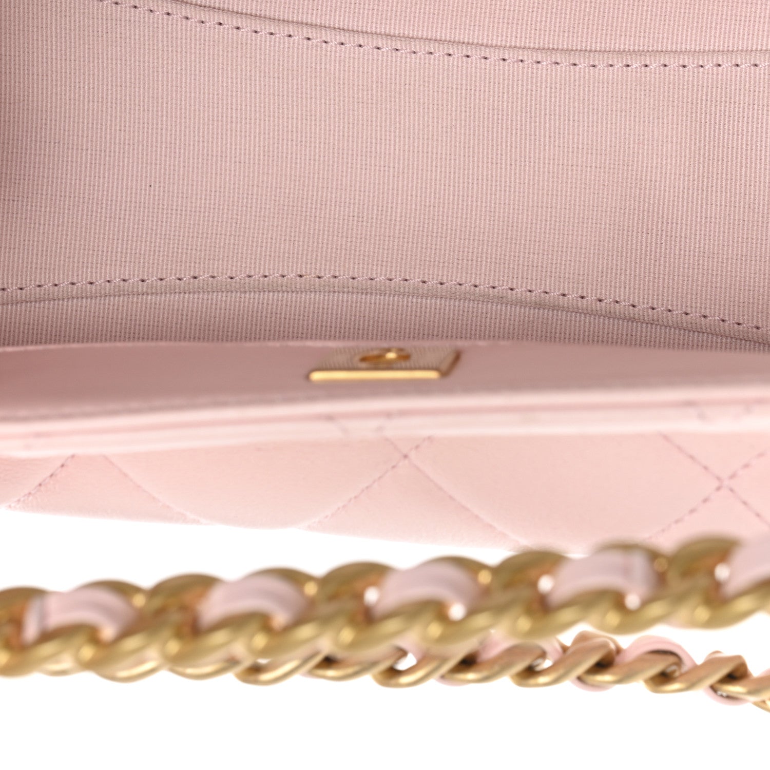 Shiny Lambskin Small Shopping Bag Light Pink