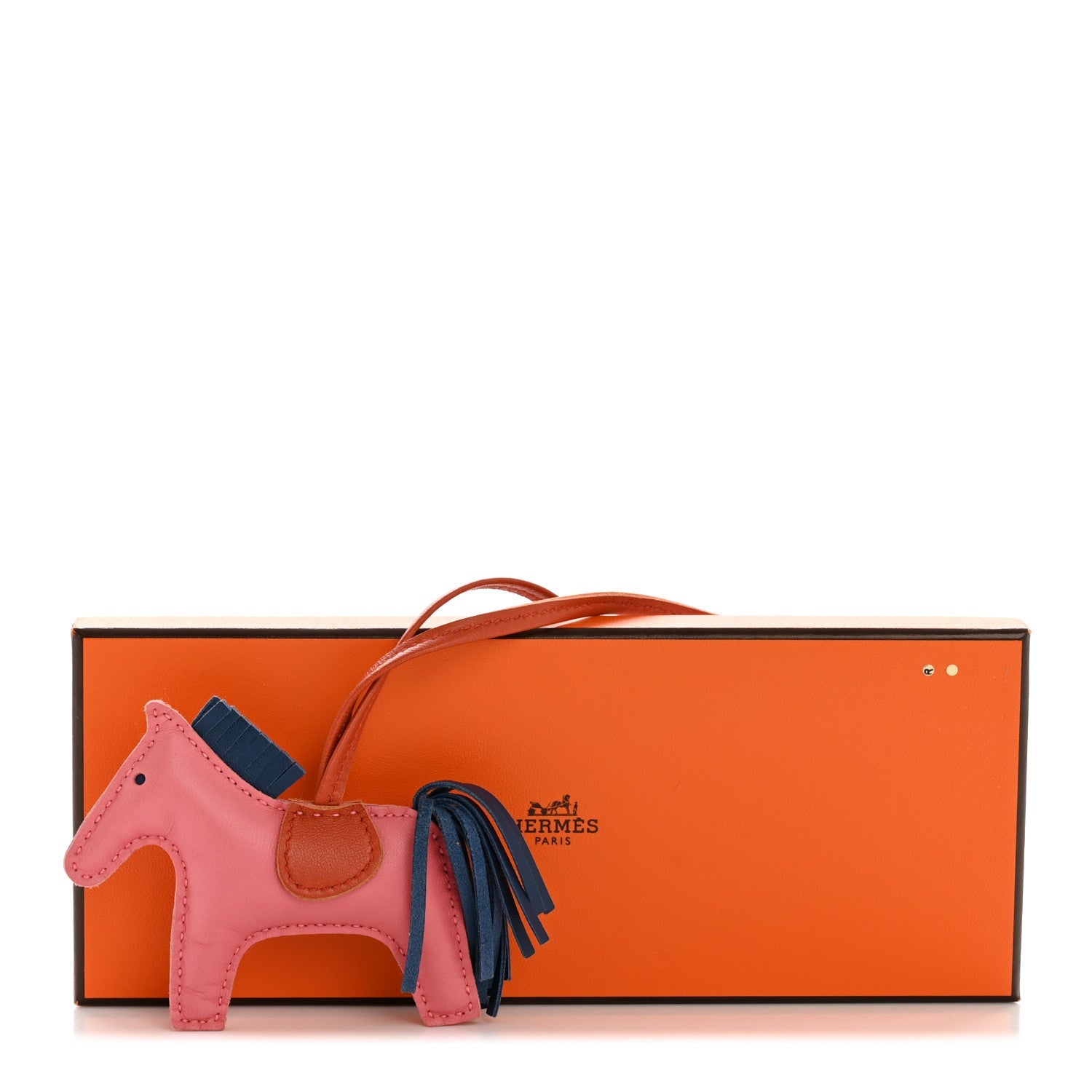 Milo Lambskin Grigri Rodeo Bag Charm PM Rose Azalee Cornaline Bleu De Malte