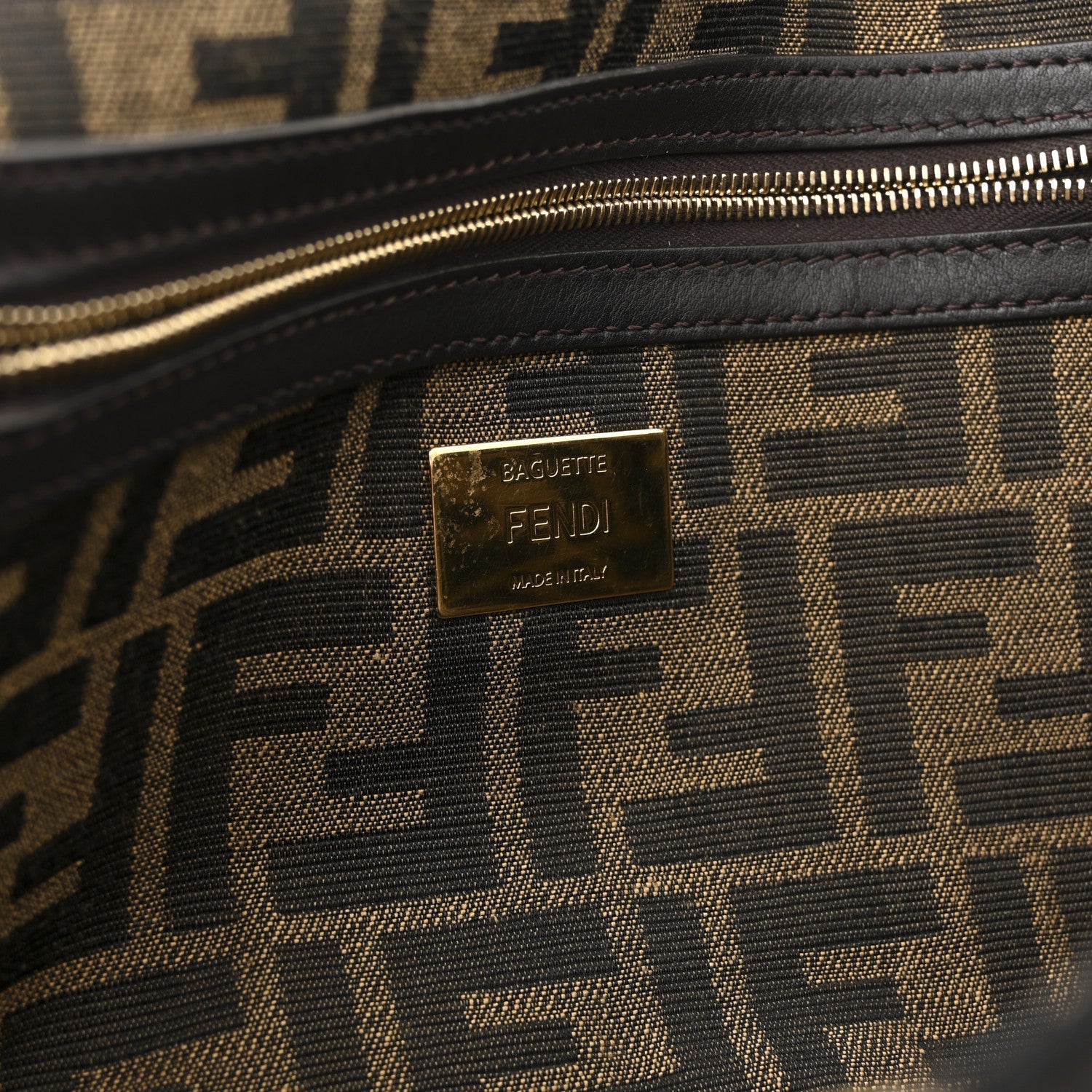 Fabric Jacquard FF 1974 Medium Baguette Tobacco Moro Black