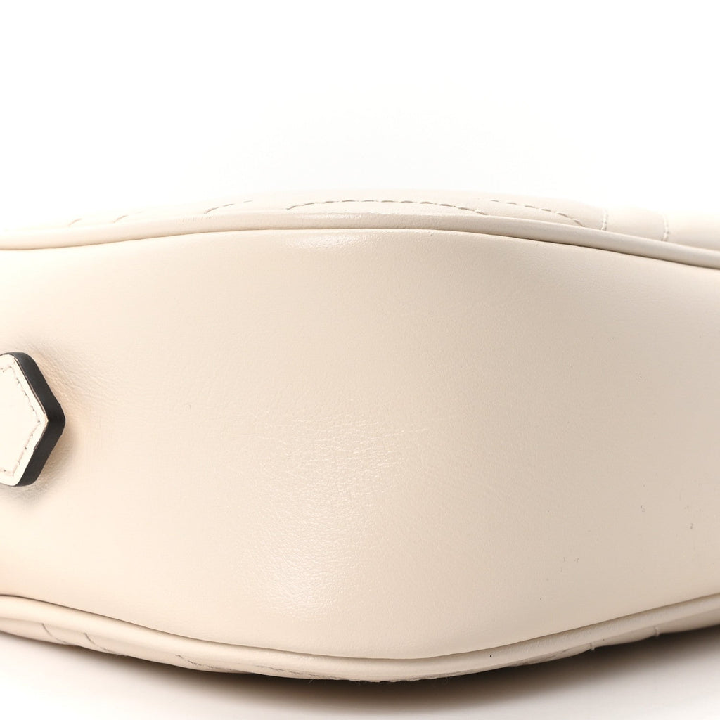 Calfskin Matelasse Small GG Marmont Chain Shoulder Bag White