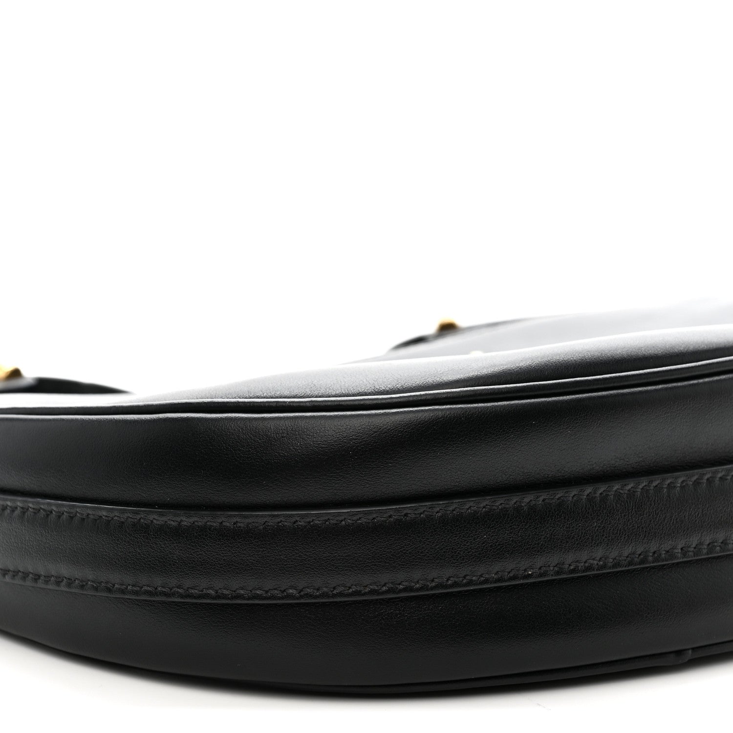 Soft Calfskin Arque Shoulder Bag Black