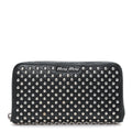 Nappa Metal Studded Zip Around Wallet Black