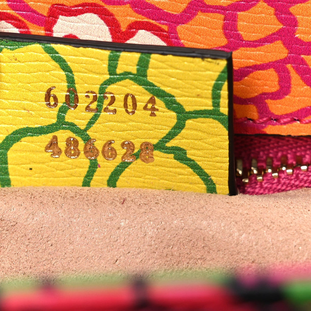 X KEN SCOTT New Shangai Calfskin Pomponica Print Horsebit 1955 Shoulder Bag Multicolor Fuxia Pompon