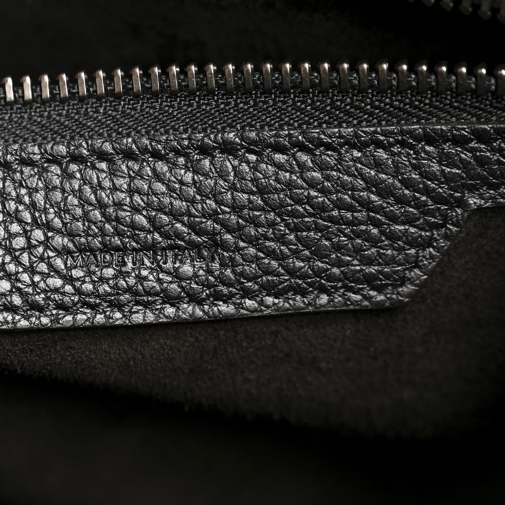Drummed Calfskin Micro Luggage Black