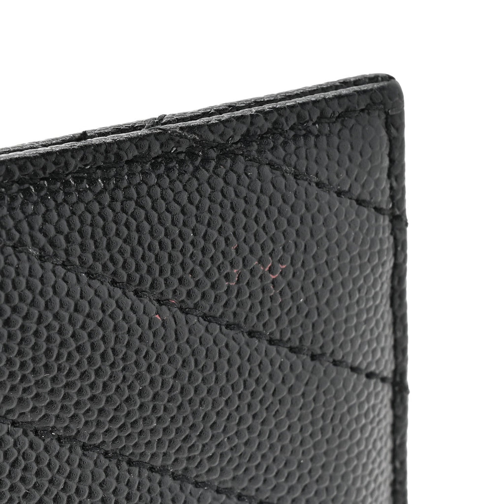 Grain De Poudre Matelasse Chevron Monogram Credit  Case Black