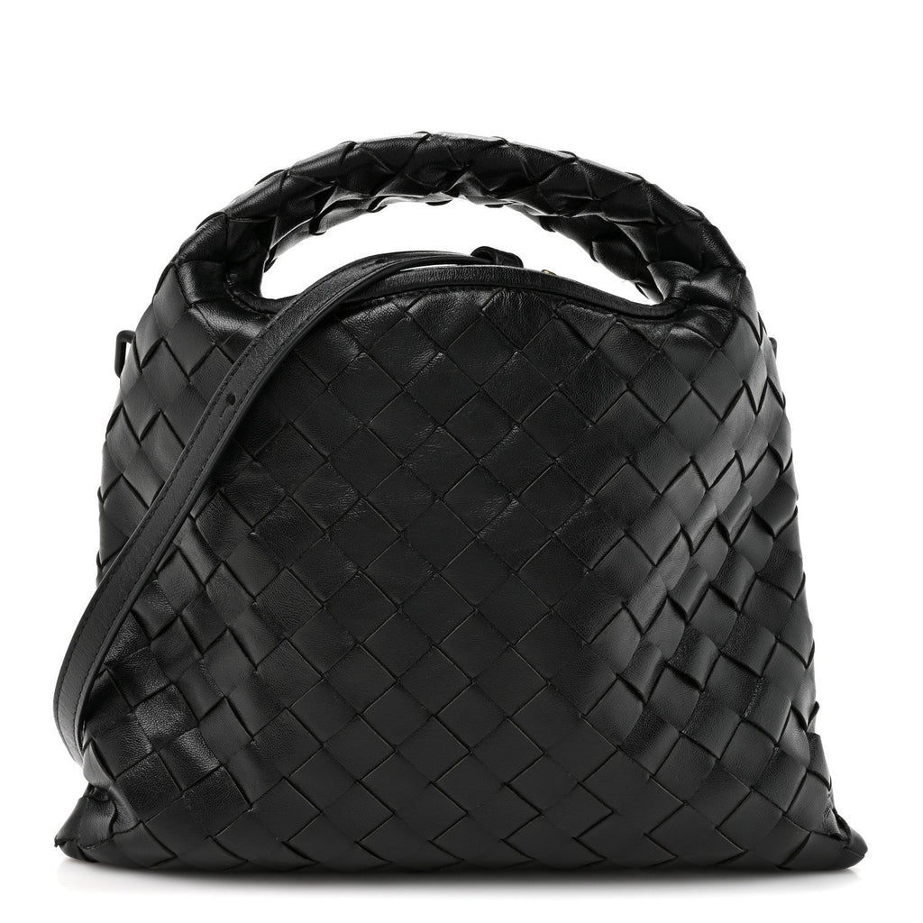 Calfskin Intrecciato Mini Hop Black