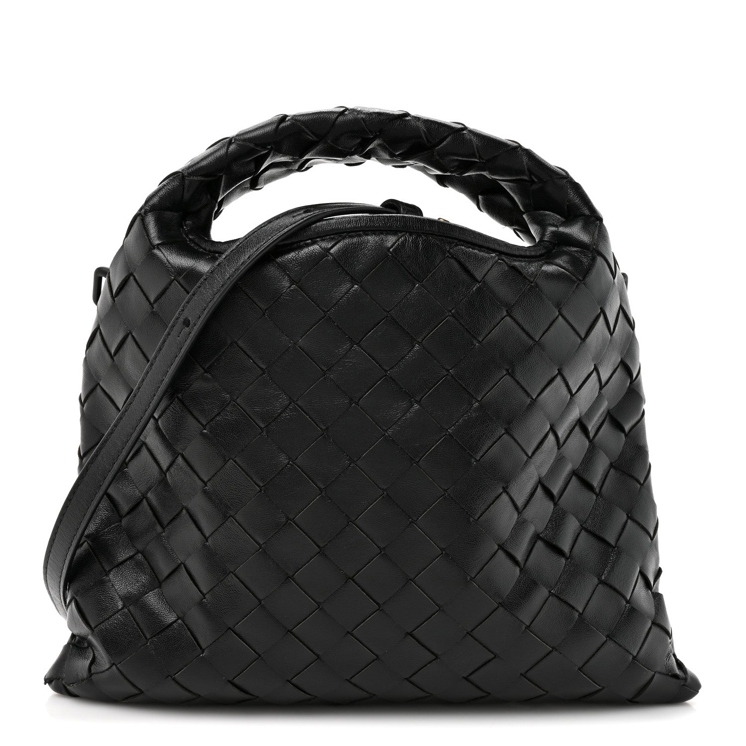 Calfskin Intrecciato Mini Hop Black