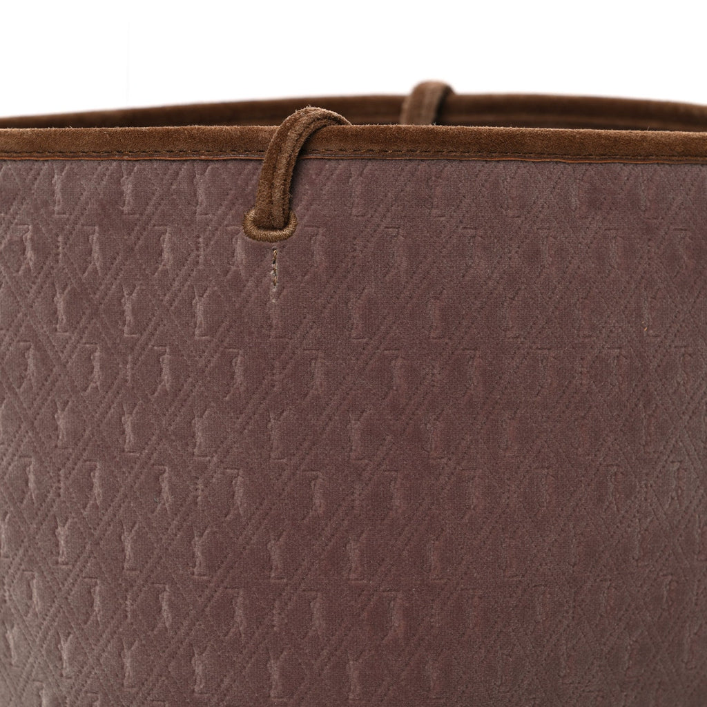 Velvet Suede Le Monogramme Bucket Bag Warm Tan Red Cigar