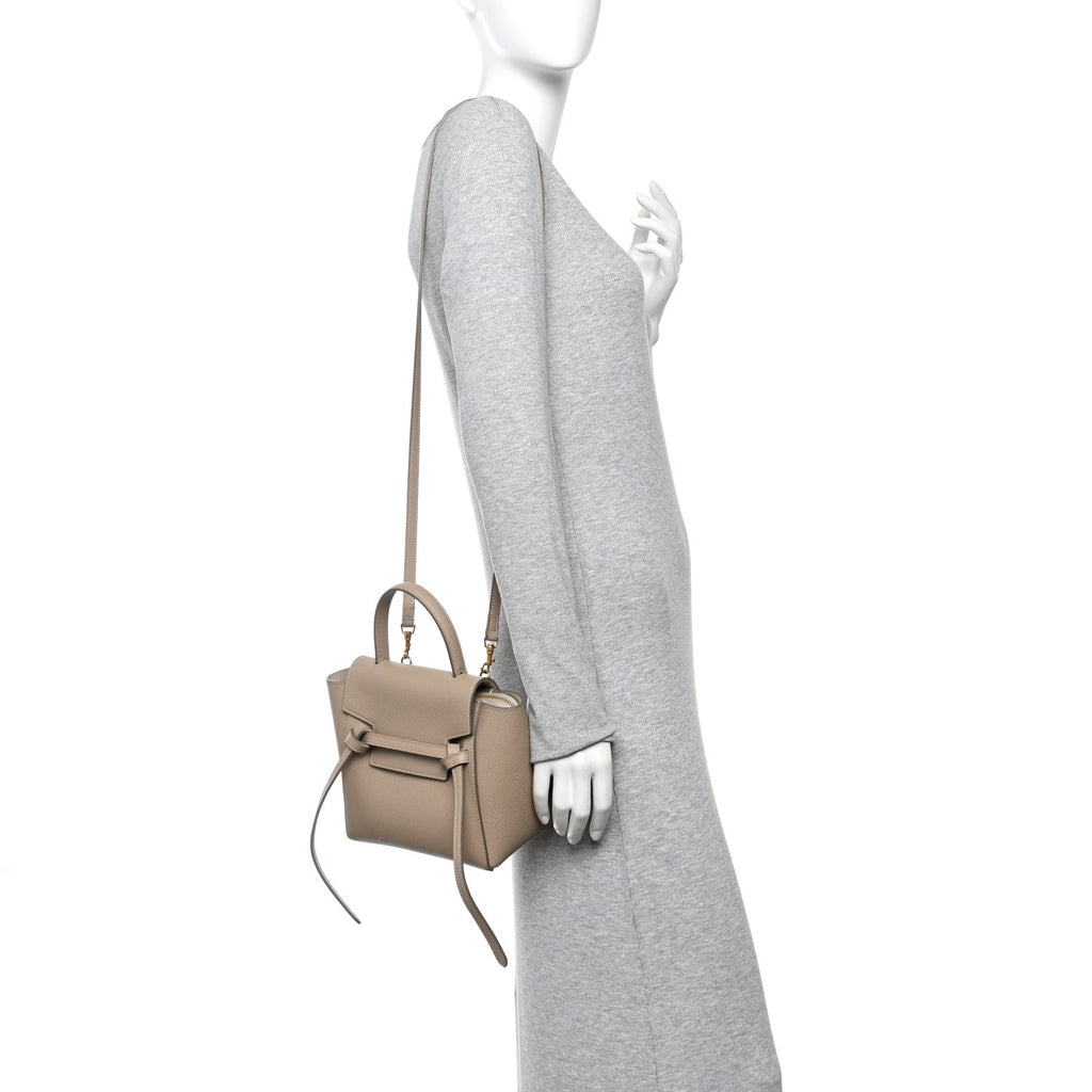 Grained Calfskin Nano Belt Bag Light Taupe