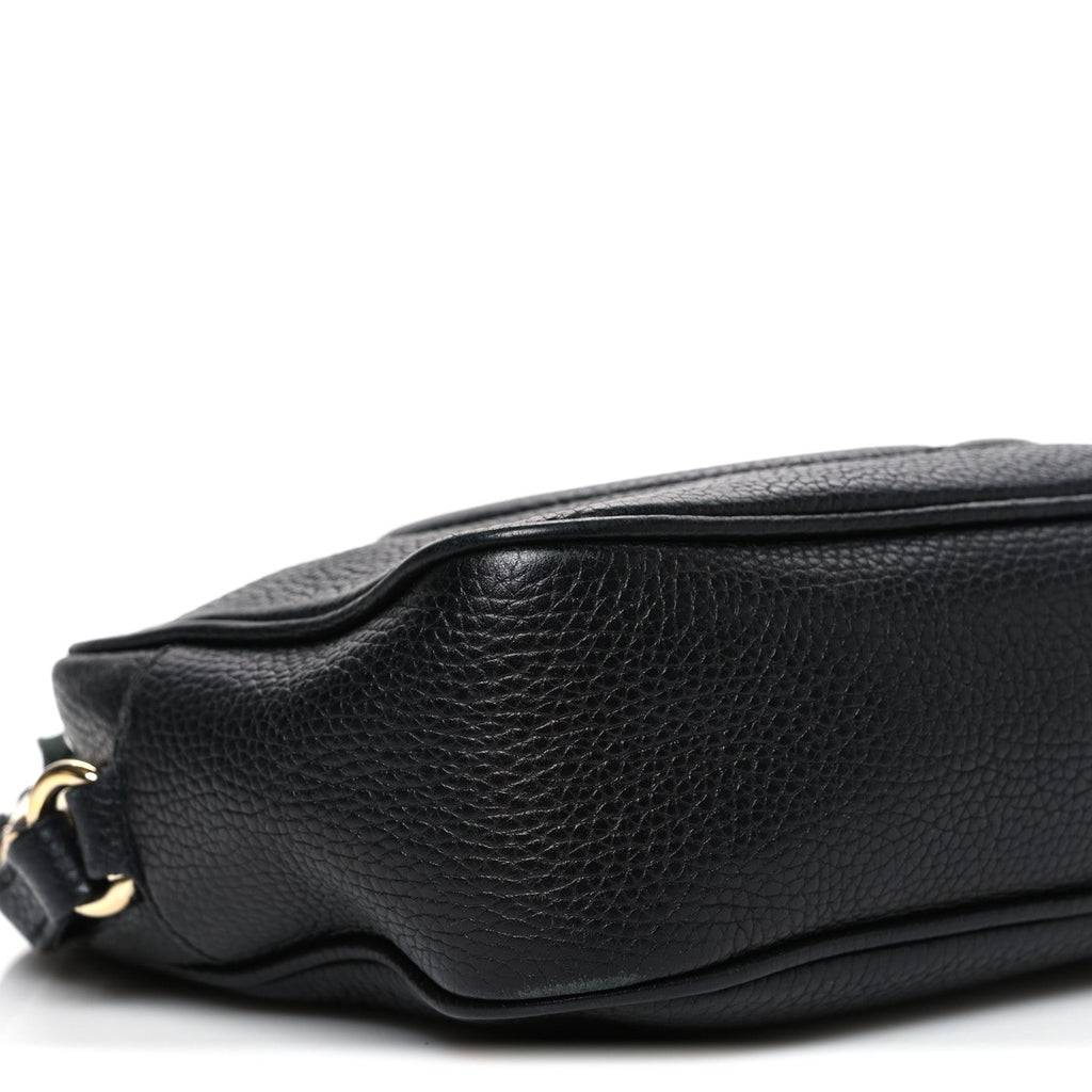 Pebbled Calfskin Small Soho Disco Bag Black
