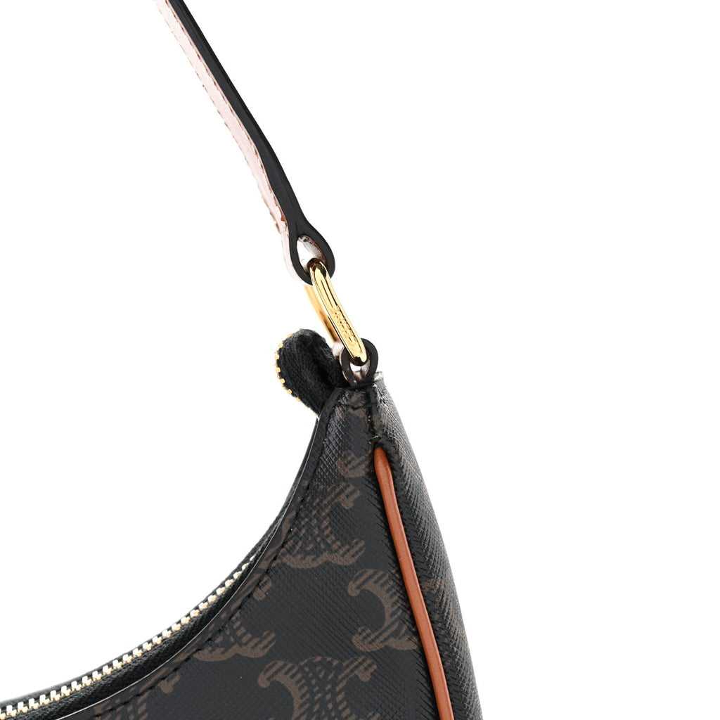 Triomphe Canvas Calfskin Ava Shoulder Bag Tan