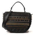 Calfskin Mix Chevron Spikes Panettone Messenger Black