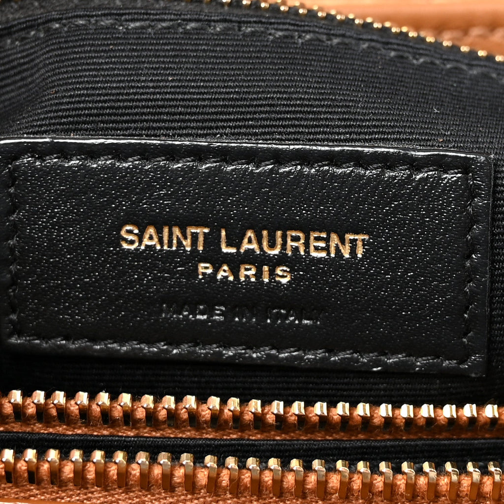 Suede Y Quilted Monogram Medium Loulou Chain Satchel Cinnamon