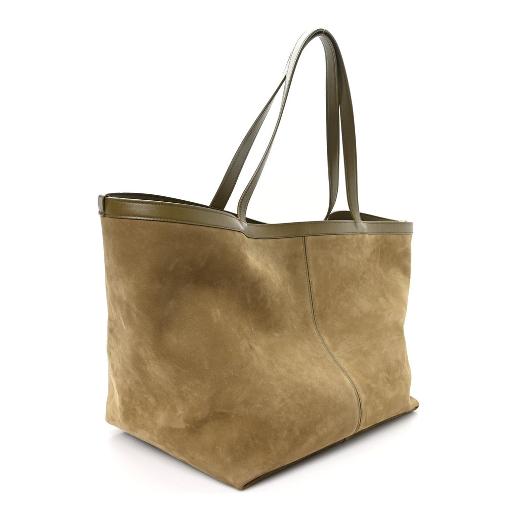 Suede Nappa Intrecciato Large Flip Flap Tote Mud