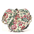Calfskin Matelasse Diagonal Brit Roses Print Mini Interlocking G Heart Shoulder Bag White Multicolor