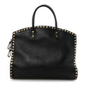 Vitello Rockstud Dome Shopper Black