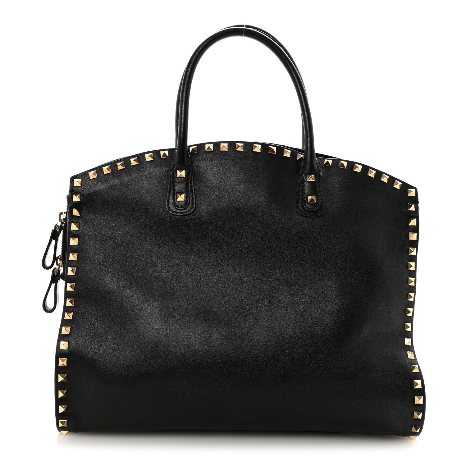Vitello Rockstud Dome Shopper Black