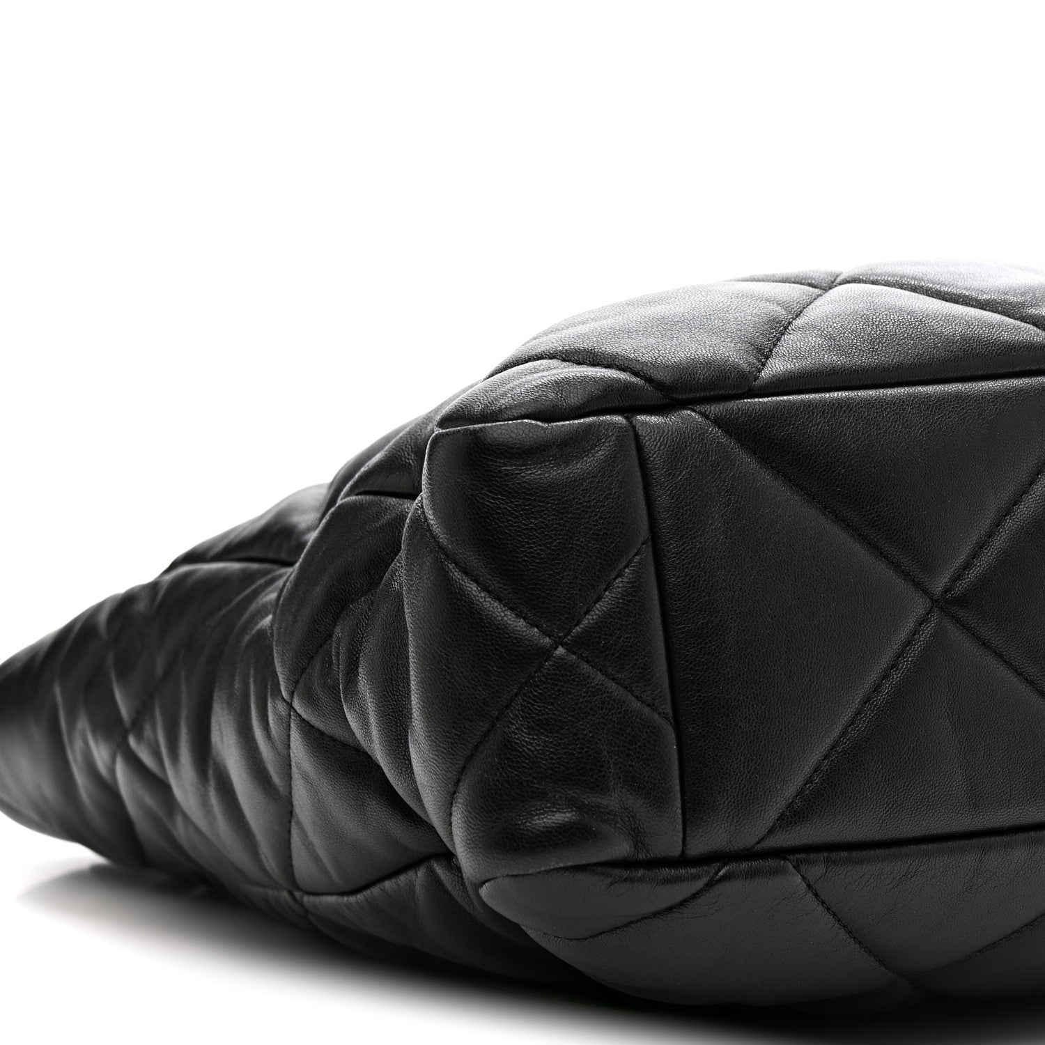 Lambskin Quilted Chanel 19 Shopping Bag Black