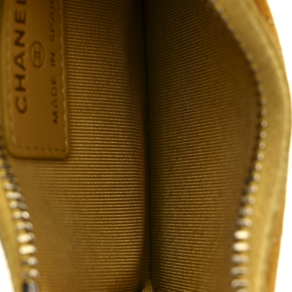 Caviar Quilted CC Zip  Holder Yellow